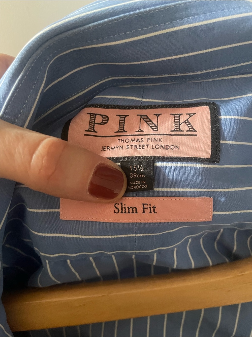 Thomas Pink Blue and Pink Slim Fit Dress Shirt